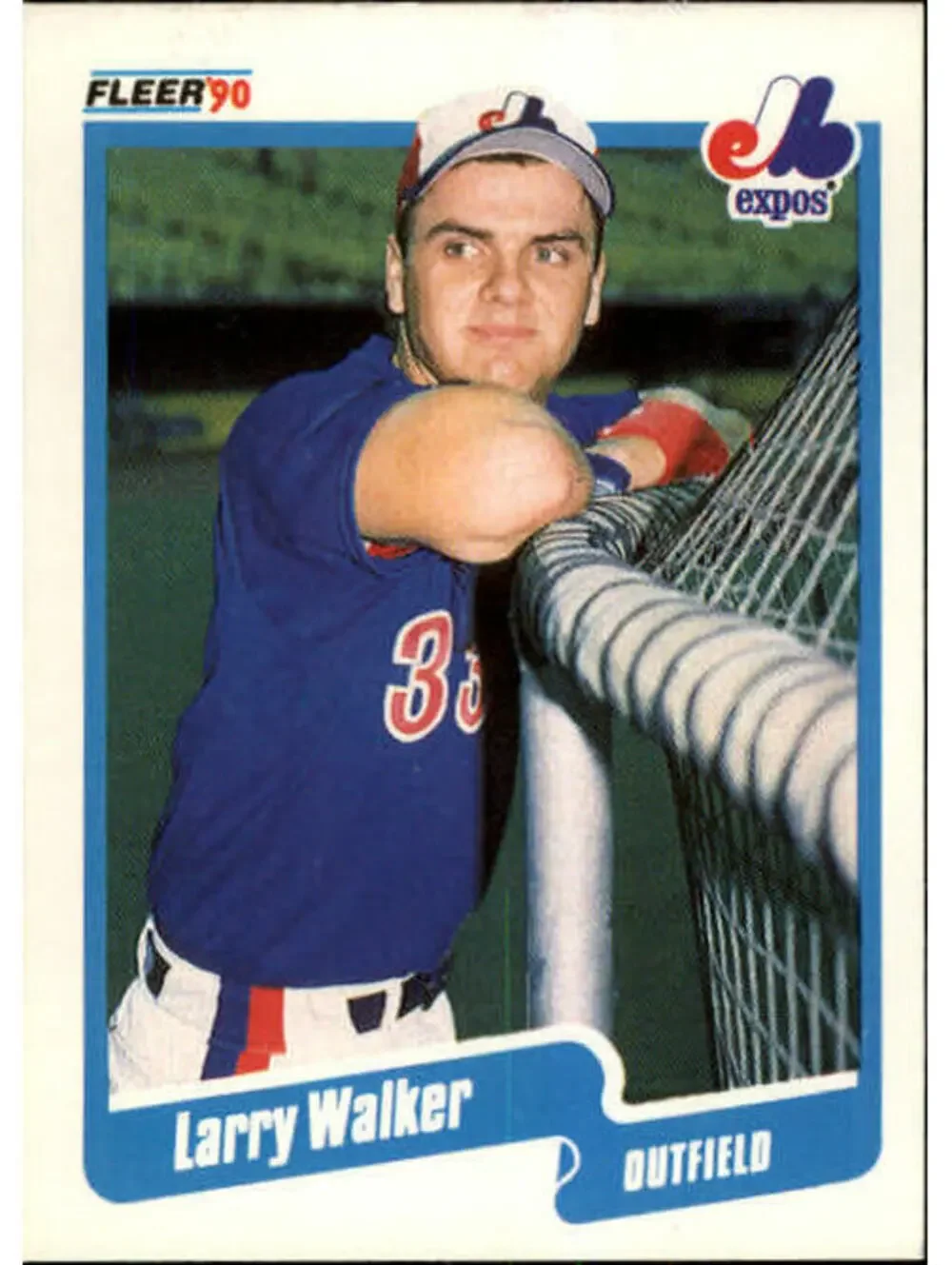 1990 Larry Walker Fleer Baseball Card #363